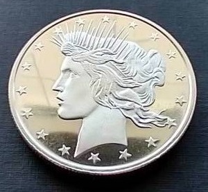 Peace Dollar Style 1 Oz. Silver Round