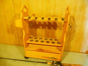 Wood Rod Caddy & Rods