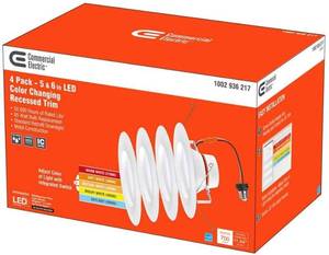 lot 601 image: Commercial Electric 56 in. Matte White Integrated LED Recessed Trim 5-Ways (4-Pack)