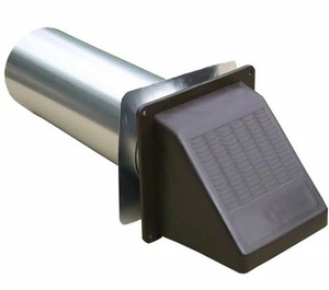 lot 609 image: Speedi Products 4 in. Brown Plastic Wide Mouth Exhaust Hood with Back Draft Flapper and 11 in. Tailpipe