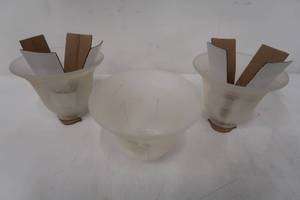 lot 624 image: Westinghouse 4-12 in. Parchment Leaf Shade with 2-14 in. Fitter and 6 in. Width (3 pack)