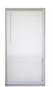 lot 664 image: White Cordless 1 in. Vinyl Mini Blind - 29 in. W x 64 in. L