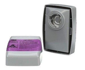 lot 696 image: 3M P100 Respirator Filter 7093, 1 Pair, Helps Protect Against Oil and Non-Oil Based Particulates, Abatement
