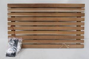 lot 659 image: Gala Natural Teak 14 in. x 24 in. Gala Bathroom Shower Mat