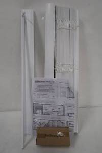 lot 661 image: Home Decorators Collection White Cordless Room Darkening 2 in. Faux Wood Blind for Window - 29 in. W x 64 in. L