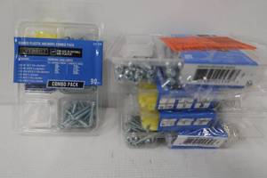 lot 691 image: Everbilt Plastic Ribbed Anchor Kit 20 EA #4-6 x 78 in 15 EA Anchors #8-10 x 1 in 10 EA #10-12 x 1-14 in 20 EA Anchors & Screws - 5 pack