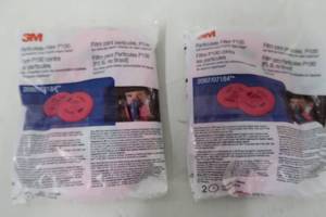 lot 695 image: 3M - 2097 P100 Particulate Filter For 5000, 6000, 6500, 7000 And FF-4 Pink - 2 Pair
