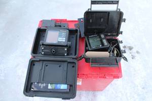 lot 29 image: Lot of (2) Eagle Fish Finder Equipment with Case - FishEasy, Magna II