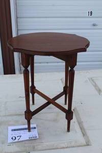 lot 97 image: Wood Table with Collapsible Sides 14-12Lx14-12Wx16-12H