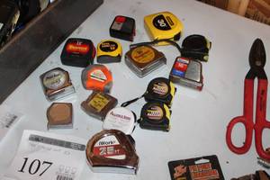 lot 107 image: Lot of (15) Tape Measures