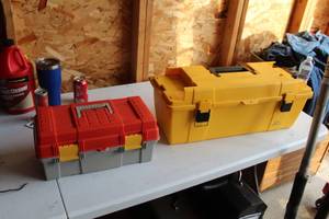 lot 133 image: Lot of (2) Plastic Tool Boxes