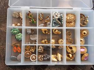 lot 6 image: Lot Of Clip Earrings With Organizer