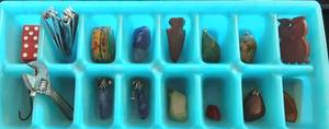 lot 20 image: Collection Of Polished Rocks With Jewelry Settings, Arrowhead, MIsc.