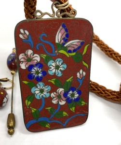 lot 20 image: Les Bernard Cloisonne Pendant and More
