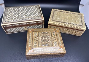 lot 99 image: Three InlaidMarquetry JewerlyDresser Boxes