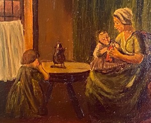 lot 114 image: Antique Painting- Oil on Board