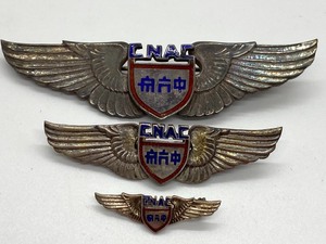 lot 207 image: Three China National Aviation Corporation Wings Pins.