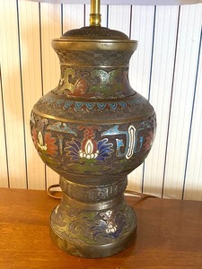 lot 216 image: Vintage Champleve Table Lamp