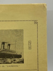 lot 240 image: Epherema Tourist Programme of Concert- S.S. Laurentic