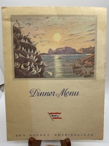 lot 242 image: Epherema Three Vintage Holland American Line Cruise Ship Menus