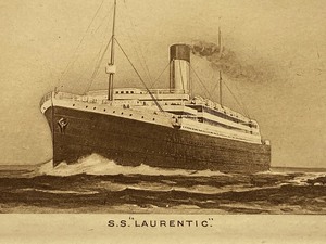 lot 257 image: Cruise Ship S.S. Laurentic Abstract Log from 1911