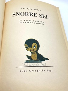 lot 258 image: Adorable Vintage Norwegian Childrens Book- Snorre Sel