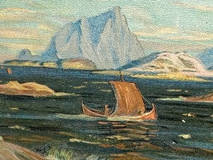 lot 298 image: Antique Landscape Painting by Thorolf Holmboe (Norwegian Painter 1866-1935)