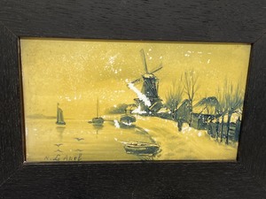 lot 296A image: Antique Hand Painted Holland Tile