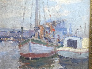 lot 294A image: Framed Vintage Oil on Board Painting