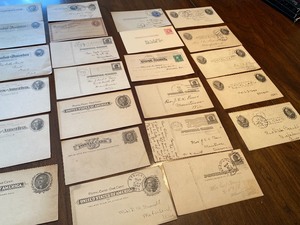 lot 351 image: 29 Vintage Postcards with One Cent and Two Cent Stamps