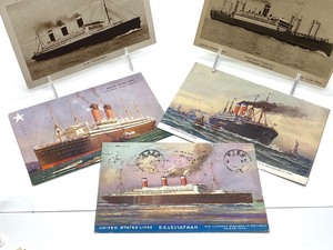 lot 348 image: Five Vintage Postcards Featuring Cruise Ship Photos from United States Lines