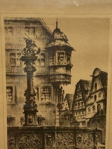 lot 370 image: Antique Etching -Fountain of St. George