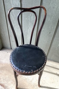 lot 381 image: RARE Antique Jacob & Josef Kohn Inc Chair w Leather Seat