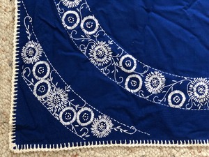 lot 455 image: Vintage Royal Blue LinenTextile