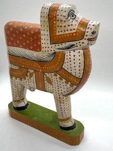 lot 396 image: Folk Art Painted Horse Figurine