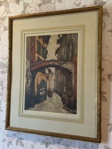 lot 386 image: 20th Century Colored Etching by Alfred Van Neste (1874-1969)