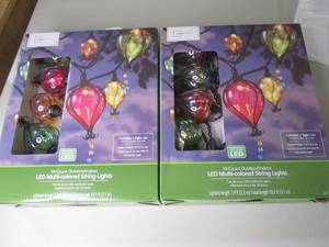 lot 46 image: 2 mainstays led multi colored strin...