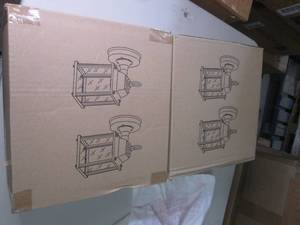 lot 47 image: 2 cases of 2 1-light wall sconce bl...