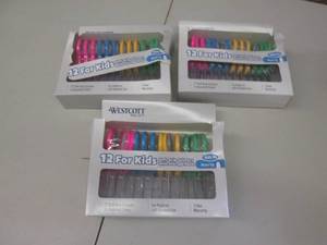 lot 107 image: 3 boxes of kids scissors 12 in each...
