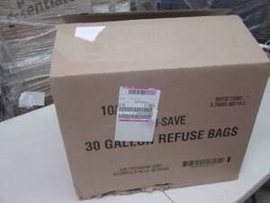 lot 155 image: case of 30 galllon refuse paper bag...