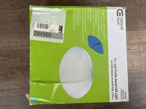 Commercial Electric 11in. Low Profile White integrated LED Round Puff Flush Mount