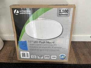 lot 5 image: Contractor Select FMLRL 11 in. 16-Watt Integrated LED White 1100 Lumens 4000K Round Flush Mount Light by Lithonia Lighting