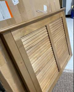 lot 11 image: Dorstead Walnut Finish Twin Size Shutter Back Headboard (40.43 in W. X 48 in H.) by StyleWell