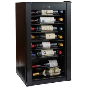 lot 40 image: Wine Enthusiast VinoView 36-Bottle Black Stainless Steel Wine Cellar