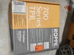 lot 53 image: White 4 in. x 18 in. x 120 ft. Vinyl Wall Cove Base Coil by ROPPE