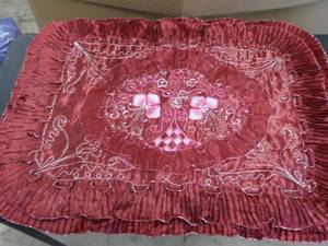 Set of 2 - 24 x 32 Ruby Red Embroid...