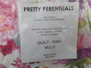 Pretty Perennials Kings Size Quilt...