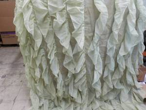 Green Ruffle Shower Curtain...