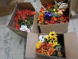 3 Boxes Artificial Flowers and Pick...
