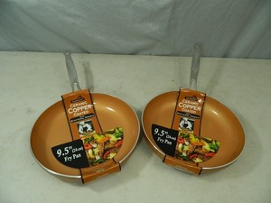 lot 10 image: 2 New Copper Fry Pans